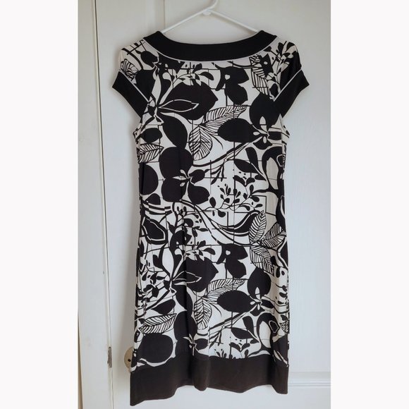 NWOT BCBGMaxAzria Black/White Floral Dress - Picture 2 of 9